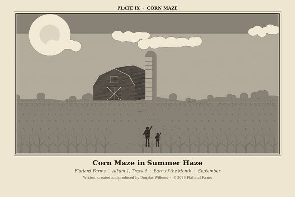 Engraved print, Plate IX: Corn Maze