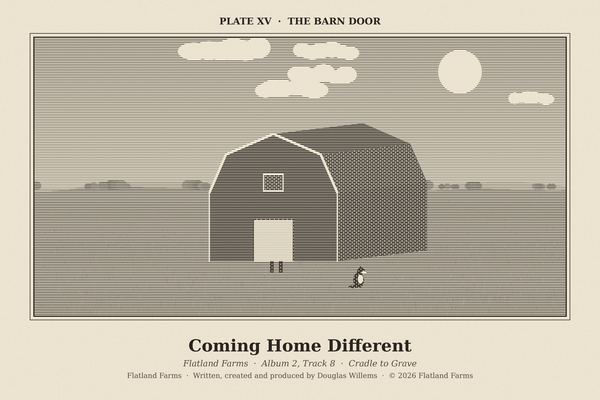Engraved print, Plate XV: The Barn Door