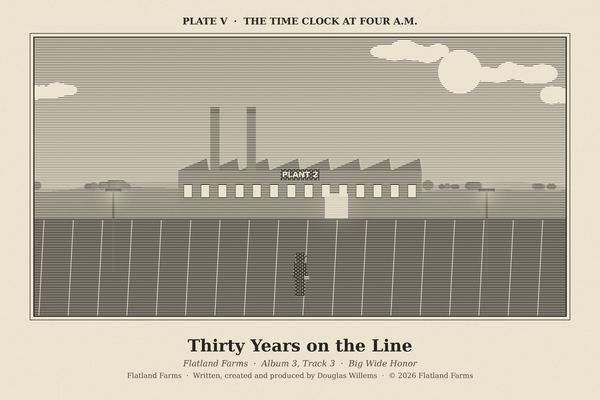 Engraved print, Plate V: The Time Clock at Four A.M.